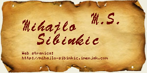 Mihajlo Sibinkić vizit kartica